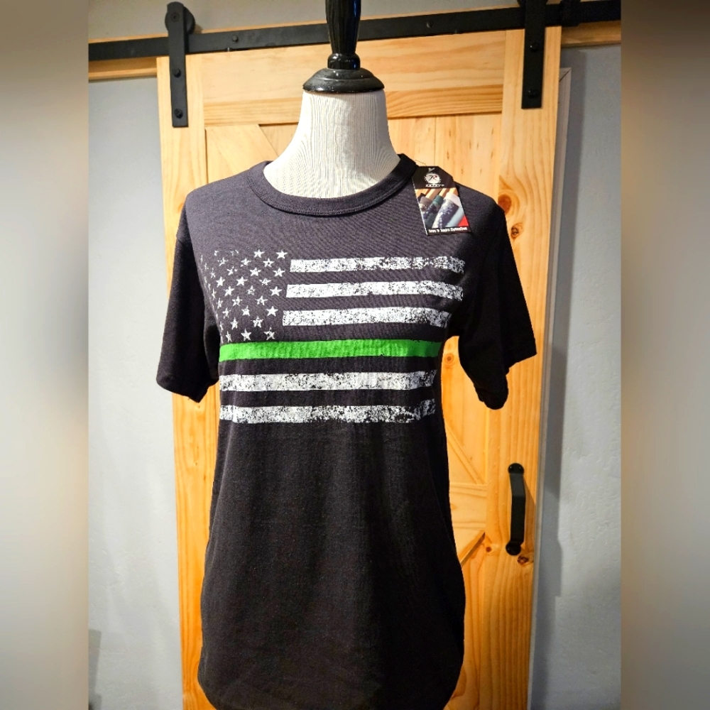 Thin Green Line Flag Graphic Tshirt